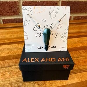 Alex and Ani Moss Agate Pendant Necklace
